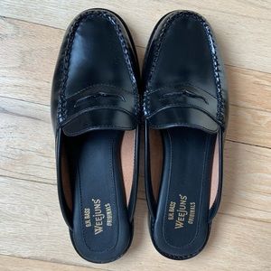 Black bass weejuns mules